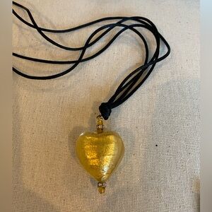 NWOT Murano Glass Heart Necklace